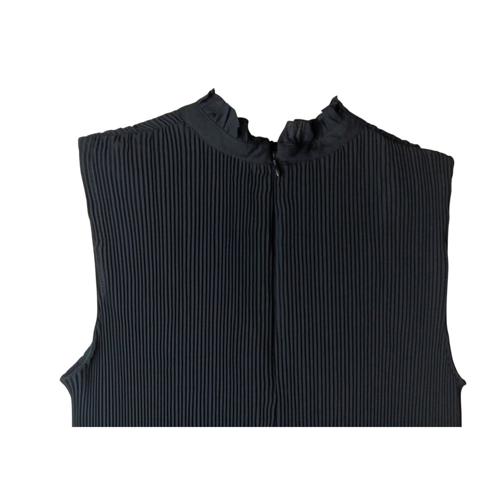 New with Tags Chico’s Black Label Pleated High Neck Dress Size 12 Black Modest - Picture 9 of 15